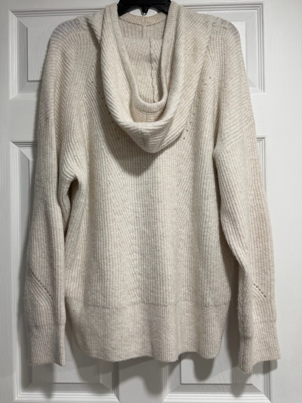 Calia Cream Ribbed Drawstring Hoodie - Picture 2 of 3